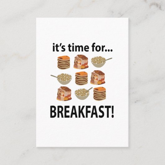 Ontbijt is tijd voor het ontbijtcafé visitekaartje (Voorkant)