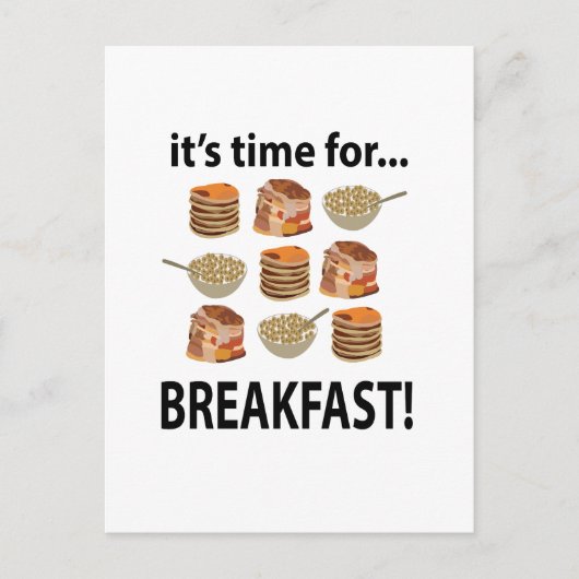 Ontbijt is tijd voor ontbijt briefkaart (Voorkant)