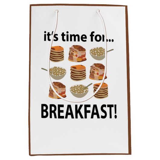 Ontbijt is tijd voor ontbijt medium cadeauzakje (Voorkant)