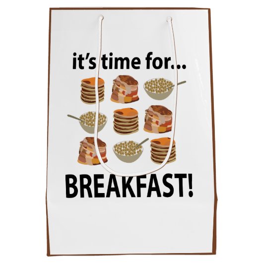 Ontbijt is tijd voor ontbijt medium cadeauzakje (Achterkant)