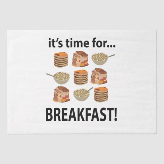 Ontbijt is tijd voor ontbijt tissuepapier (Voorkant)