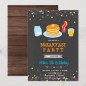 Ontbijt jongen thema uitnodiging (Voorkant / Achterkant)