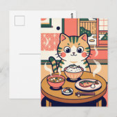Ontbijt Kat Postkaart (Voorkant / Achterkant)