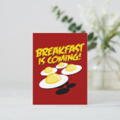 Ontbijt komt eraan! briefkaart (Staand voorkant)