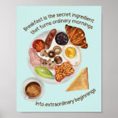 Ontbijt liefhebber eten offerte keuken diner café poster (Voorkant)