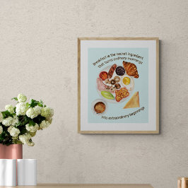 Ontbijt liefhebber eten offerte keuken diner café poster