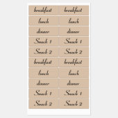 Ontbijt, Lunch, Diner & Snacks Maaltijd Labels (Vel)