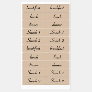 Ontbijt, Lunch, Diner & Snacks Maaltijd Labels