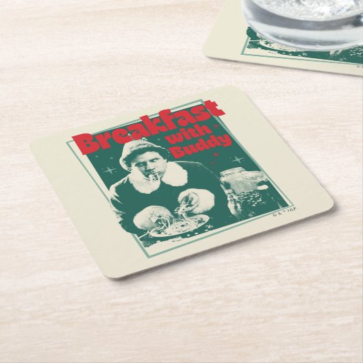 Ontbijt met Buddy Kartonnen Onderzetters (Schuin)