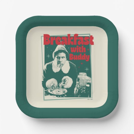 Ontbijt met Buddy Papieren Bordje (Voorkant)