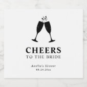 Ontbijt met de bruid en bubbels bruidsfeest sparkling wijnetiket (Enkel label)