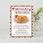 Ontbijt met de kerstuitnodiging kaart (Staand voorkant)