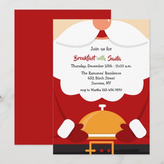 Ontbijt met de kerstuitnodiging kaart (Voorkant / Achterkant)