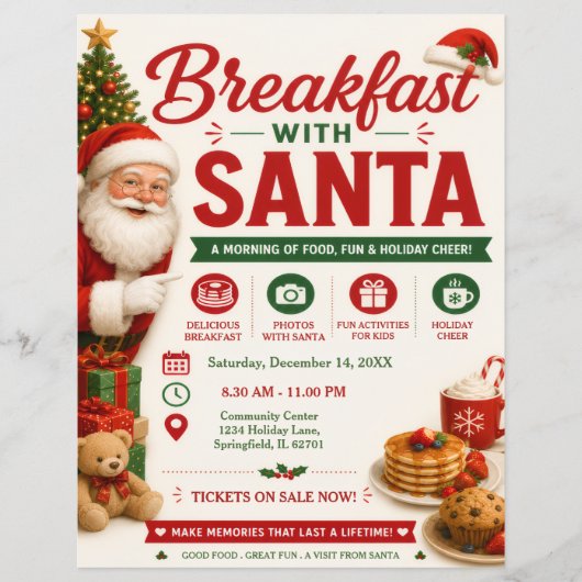 Ontbijt met Kerstman Flyer (Voorkant)