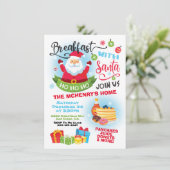 Ontbijt met kerstuitnodiging voor Santa Pancakes Kaart (Staand voorkant)