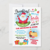 Ontbijt met kerstuitnodiging voor Santa Pancakes Kaart (Voorkant)