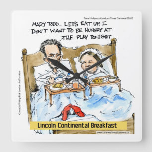 Ontbijt met Lincoln Grappige Wandklok