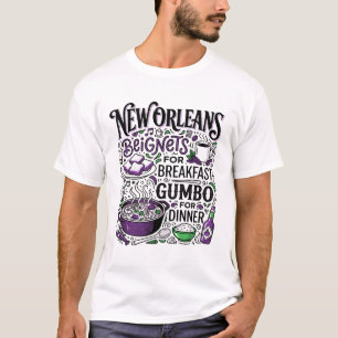 ONTBIJT MET nIEUWE oRLEANS BEIGNETS EN dINER MET g T-shirt