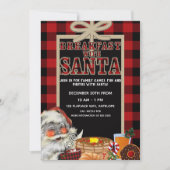 Ontbijt met Santa Brunch Red Buffalo Plaid Kaart (Voorkant)