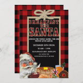 Ontbijt met Santa Brunch Red Buffalo Plaid Kaart (Voorkant / Achterkant)