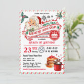 Ontbijt met Santa Christmas Kind Verjaardagsfeest Kaart (Staand voorkant)