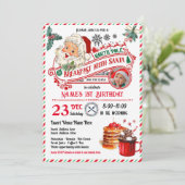 Ontbijt met Santa Christmas Kind Verjaardagsfoto Kaart (Staand voorkant)