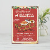 Ontbijt met Santa Christmas Party uitnodiging (Staand voorkant)