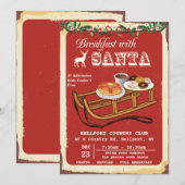 Ontbijt met Santa Christmas Party uitnodiging (Voorkant / Achterkant)