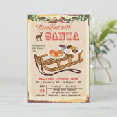 Ontbijt met Santa Christmas Party uitnodiging (Staand voorkant)