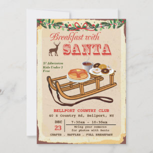 Ontbijt met Santa Christmas Party uitnodiging