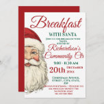 Ontbijt met Santa Festive Kaart<br><div class="desc">Een stijlvol ontbijt met Kerstman-kerstuitnodiging Met een lachend Kerstman-gezicht met kleurrijk rood en groen lettertype. Alle teksten kunnen zo nodig worden gewijzigd. Geweldig voor kinderdagverblijven,  kleuterscholen en fondsenwervende organisaties.</div>