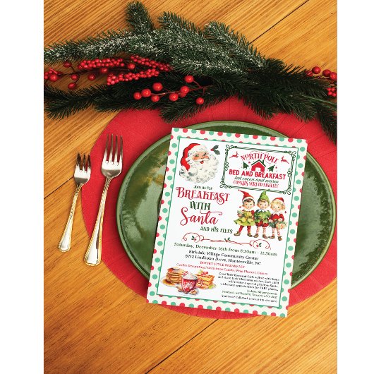  ontbijt met Santa Holiday Invitation Kaart