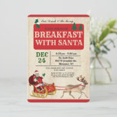  ontbijt met Santa Holiday Invitation Kaart (Staand voorkant)