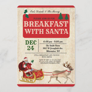  ontbijt met Santa Holiday Invitation Kaart