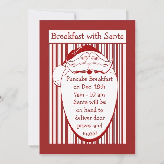 Ontbijt met Santa Invitation Aanpassen Evenement Kaart (Voorkant)