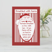 Ontbijt met Santa Invitation Aanpassen Evenement Kaart (Staand voorkant)