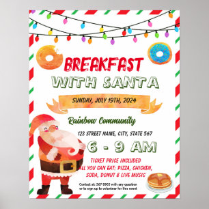 Ontbijt met Santa school event sjabloon Poster