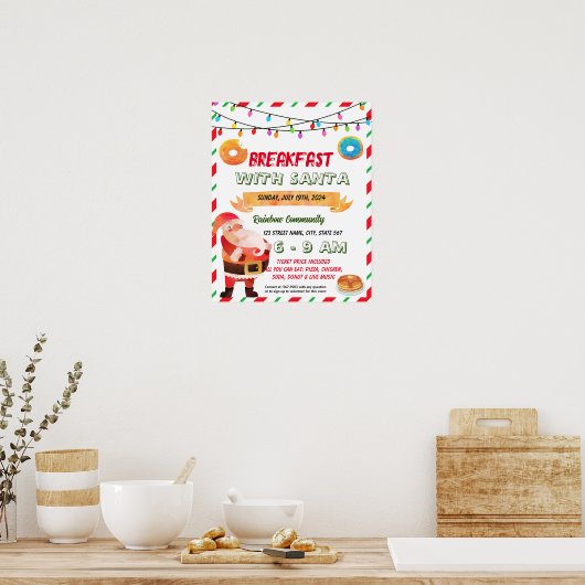 Ontbijt met Santa school event sjabloon Poster (Keuken)