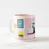 Ontbijt met Stephanie Deluxe Tweekleurige Koffiemok (Voorkant links)