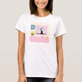 Ontbijt met Stephanie Leuke Retro Karakter Kunst T-shirt
