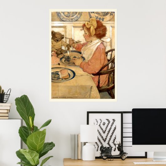 Ontbijt met Teddy Bear Poster (Thuiskantoor)