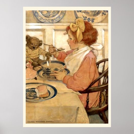 Ontbijt met teddybeer poster (Voorkant)