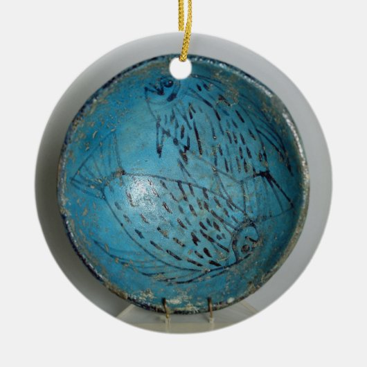 Ontbijt met vis (faience) keramisch ornament (Voorkant)