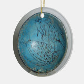Ontbijt met vis (faience) keramisch ornament (Links)
