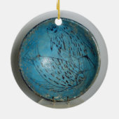 Ontbijt met vis (faience) keramisch ornament (Achterkant)