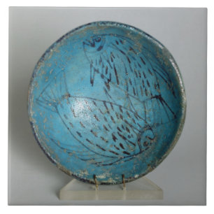 Ontbijt met vis (faience) tegeltje