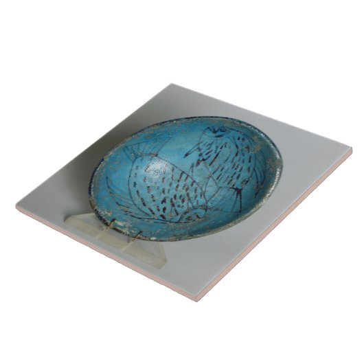 Ontbijt met vis (faience) tegeltje (Zijkant)