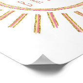 Ontbijt Motivatie Geel Goud Roze Citaat Poster (Hoek)