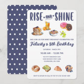 Ontbijt of brunch verjaardag meisje party uitnodig kaart (Voorkant / Achterkant)