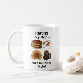 Ontbijt om mijn dag op een heerlijke noot te begin koffiemok